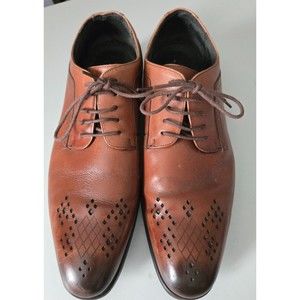 Stacy Adams 11 Mens Lace Up Oxford Dress Shoes Brown Leather Dress Career Derby